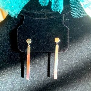 🆕 solid Sterling Silver Bar Earrings! Elegant